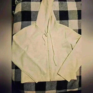 L.A. Movers Womens Butter Yellow Quilted Hoodie Sweater Size Large